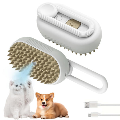 3-in-1 Pet Steam Grooming Brush – Groom, Clean & Massage