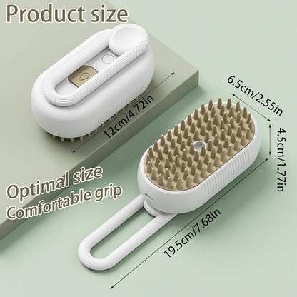 3-in-1 Pet Steam Grooming Brush – Groom, Clean & Massage
