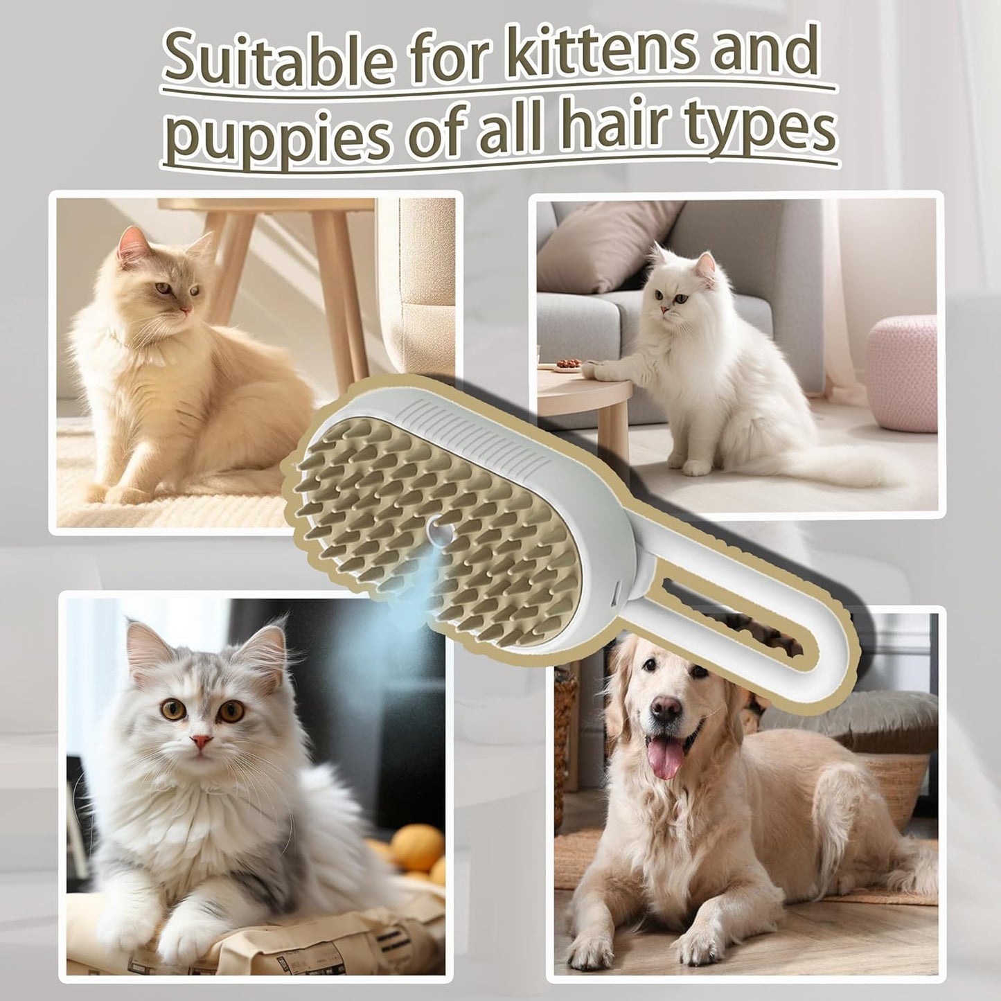 3-in-1 Pet Steam Grooming Brush – Groom, Clean & Massage